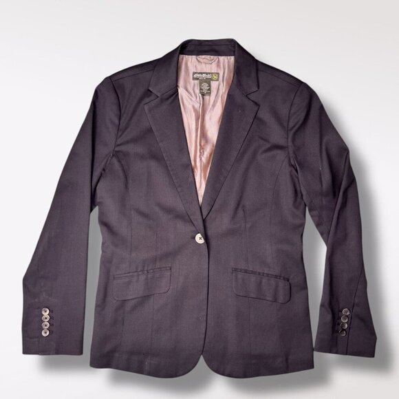 Eddie Bauer Wool Blend Blazer Navy Blue Jacket Size 10 - Picture 9 of 10